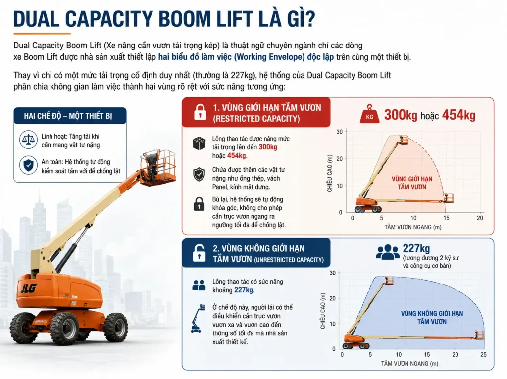 Dual Capacity Boom Lift la gi