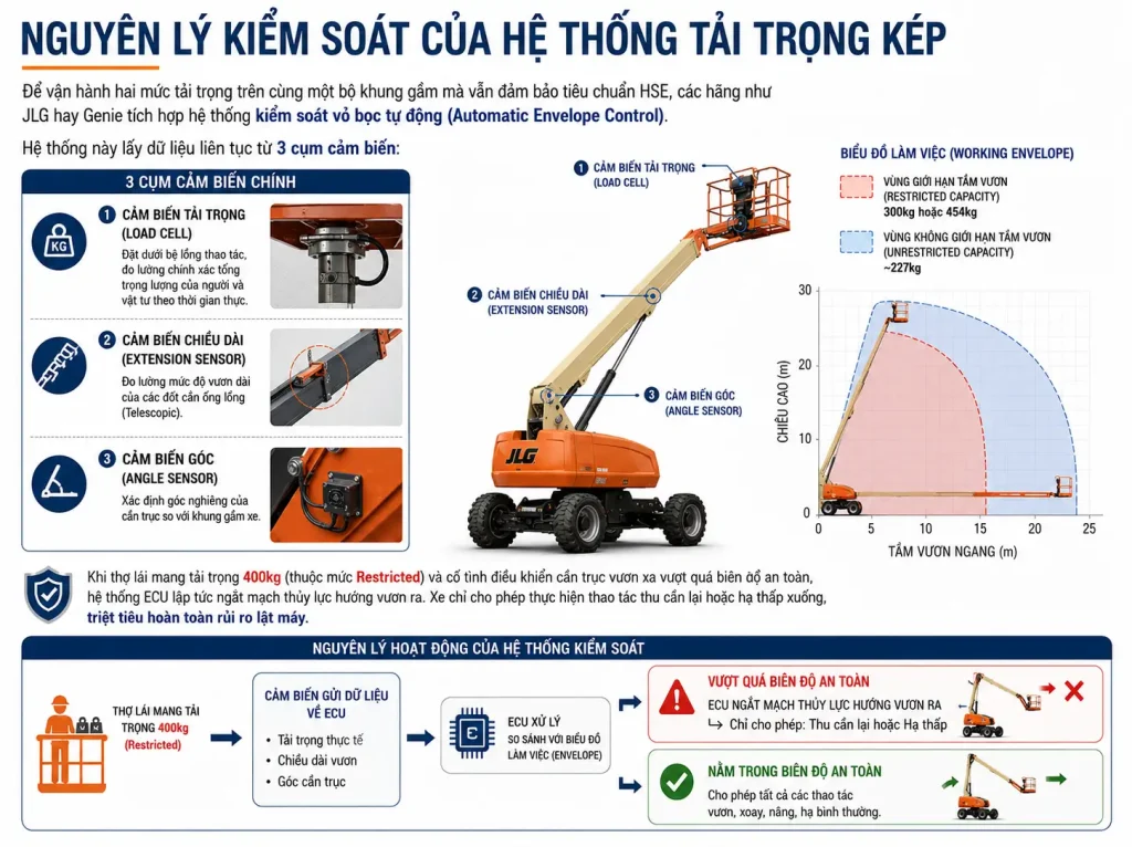 Nguyen ly kiem soat cua he thong tai trong kep xe Boom Lift