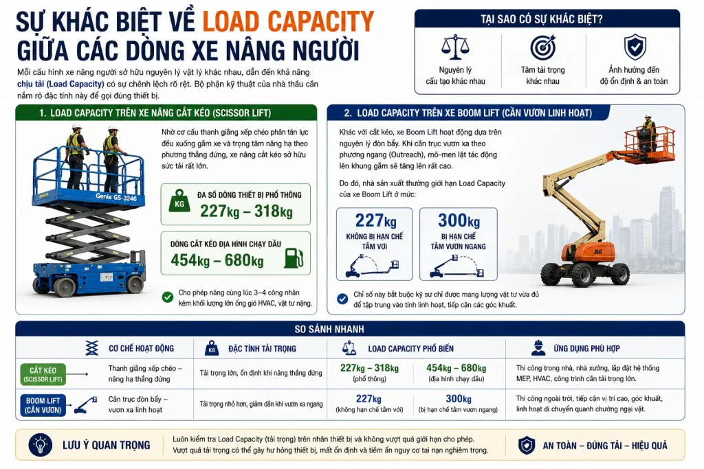 Su khac biet ve Load Capacity giua cac dong xe nang nguoi