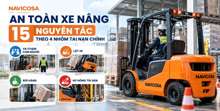 An toàn xe nâng: 15 nguyên tắc theo 4 nhóm tai nạn chính