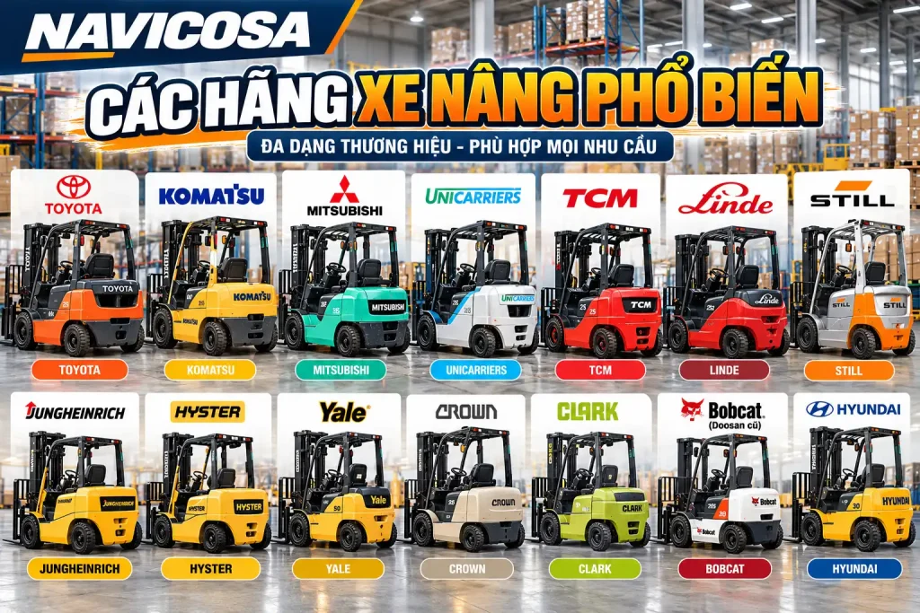 Cac hang xe nang hang pho bien