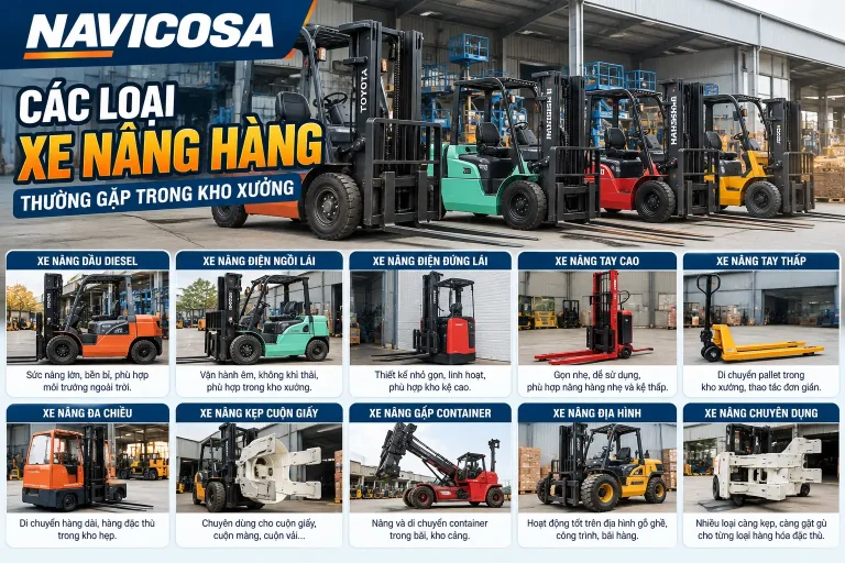 Các loại xe nâng: 4 cách phân loại và cách chọn cho từng kho