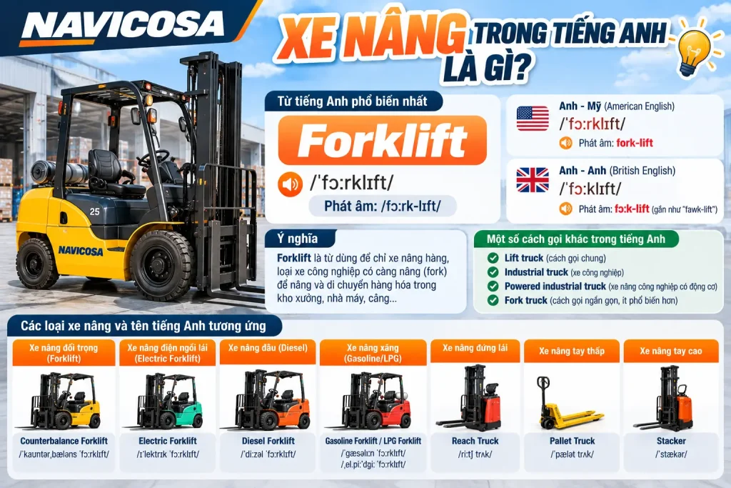 Xe nang tieng anh la gi